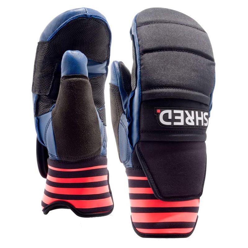 Ski Race Protective Mitt or Glove - Blue/Rust